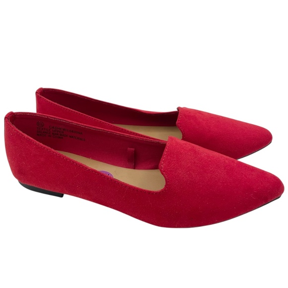 SEYCHELLES suede pointed toe red flats women’s Size 6 1/2-NEW - Picture 3 of 7